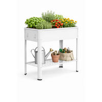 HOCHBEET - Weiss, Modern, Metall (80/80/35cm)