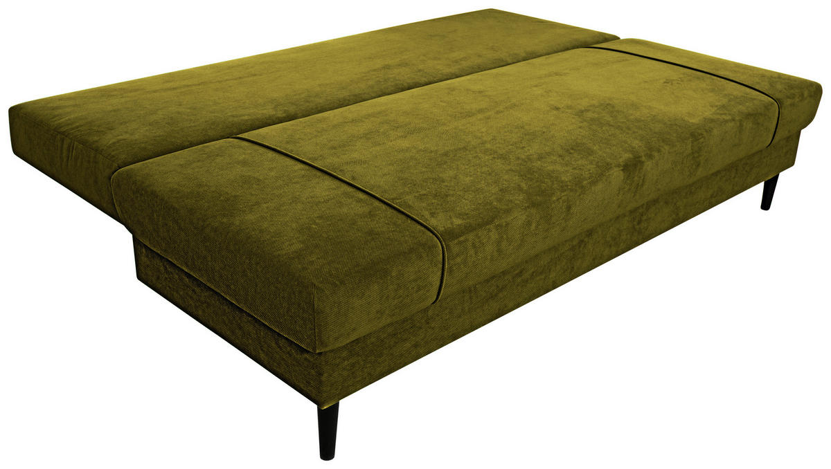 SCHLAFSOFA Webstoff Olivgrün  - Schwarz/Olivgrün, KONVENTIONELL, Holz/Kunststoff (199/88/88cm) - Carryhome
