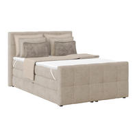 BOXSPRINGBETT 140/200 cm,  in Beige, gepolstertes Kopfteil, Bettkasten, Topper, Matratzen, H2 + H2 = mittel  - Beige, KONVENTIONELL, Holz/Holzwerkstoff (140/200cm)