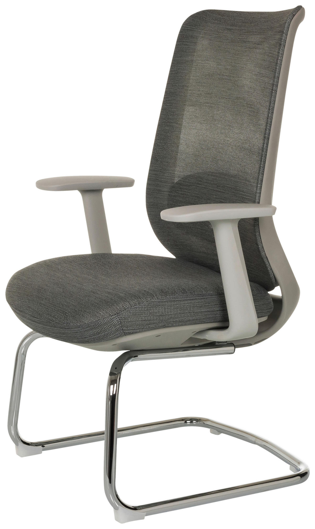 BESUCHERSTUHL Grau  - Silberfarben/Grau, MODERN, Kunststoff/Textil (67cm) - MID.YOU