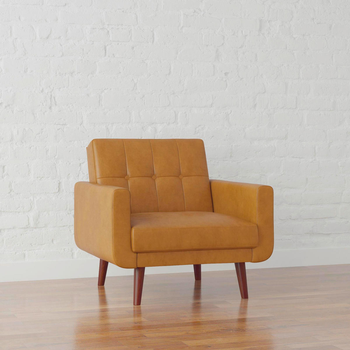 SESSEL in Lederlook Braun  - Braun, Design, Textil (93/81/85cm) - MID.YOU