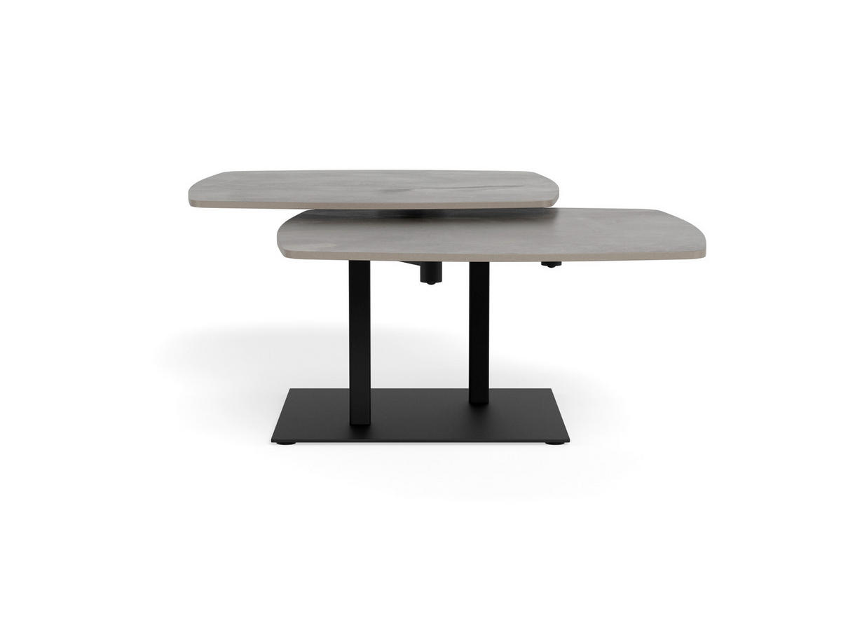 COUCHTISCH CARBALLO 122/70/40 cm rechteckig Grau, Schwarz  - Schwarz/Grau, Design, Keramik/Metall (122/70/40cm) - MID.YOU