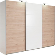 SKŘÍŇ S POSUVNÝMI DVEŘMI, bílá, barvy dubu - bílá/barvy dubu, Design, kompozitní dřevo (270/210/65cm) - Carryhome