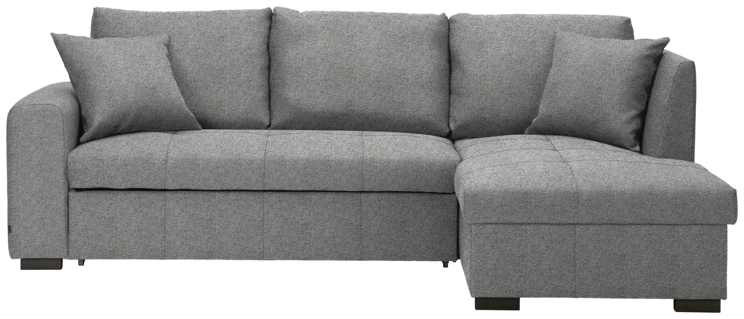 ECKSOFA inkl.Funktionen Hellgrau Webstoff - Hellgrau/Schwarz, Design, Kunststoff/Textil (238/158cm) - Xora