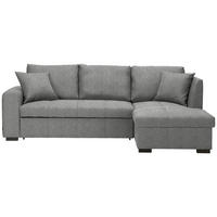 ECKSOFA in Webstoff Hellgrau  - Hellgrau/Schwarz, Design, Kunststoff/Textil (238/158cm) - Livetastic