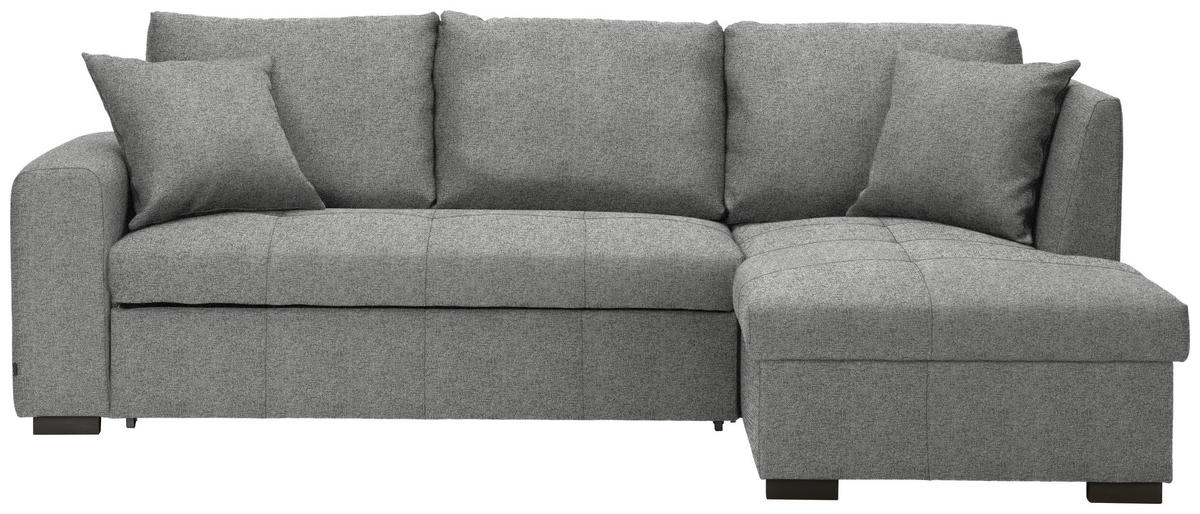 ECKSOFA in Webstoff Hellgrau  - Hellgrau/Schwarz, Design, Kunststoff/Textil (238/158cm) - Livetastic