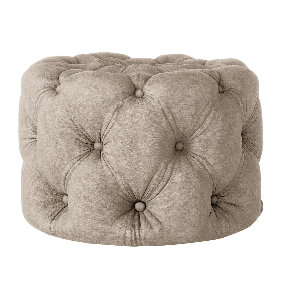 HOCKER in Textil Cappuccino  - Schwarz/Cappuccino, Design, Kunststoff/Textil (60/39/60cm) - P & B