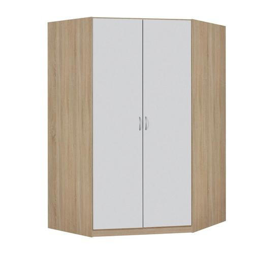 ECKSCHRANK 117/197/52,2 cm  - Silberfarben/Weiß, KONVENTIONELL, Holzwerkstoff/Kunststoff (117/197/52,2cm) - Boxxx