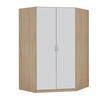 ECKSCHRANK in  - Weiss/Silberfarben, Konventionell, Holzwerkstoff/Kunststoff (117/197/52,2cm) - Boxxx