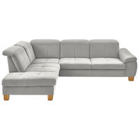 ECKSOFA  in Flachgewebe Weiß  243/301 cm  - Wildeiche/Weiß, Natur, Holz/Textil (243/301cm) - Voleo
