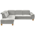 ECKSOFA  in Flachgewebe Weiß  243/301 cm  - Wildeiche/Weiß, Natur, Holz/Textil (243/301cm) - Voleo