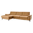 ECKSOFA Latina Plus in Echtleder Currygelb  175/334 cm  - Currygelb/Schwarz, Design, Leder/Metall (175/334cm) - Dieter Knoll