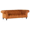 BIGSOFA in Flachgewebe Cognac  - Cognac/Schwarz, Trend, Holz/Textil (230/74/101cm) - Livetastic