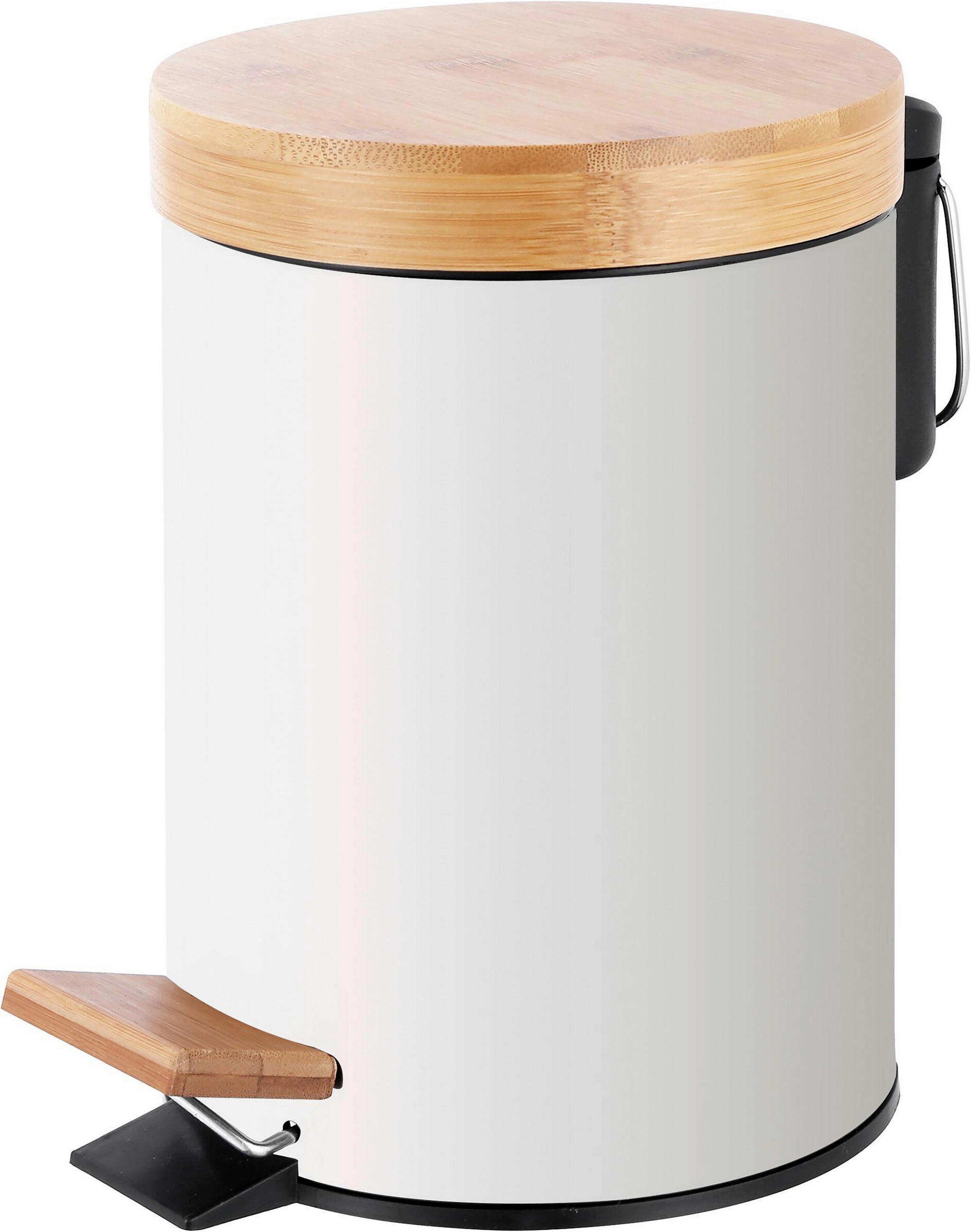 NÁŠĽAPNÝ ODPADKOVÝ KÔŠ - čierna/prírodná farba, Basics, kov/plast (16,8/25,8cm) - Homeware