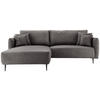 ECKSOFA Anthrazit Lederlook  - Anthrazit/Schwarz, Design, Textil/Metall (178/264-302cm) - Livetastic