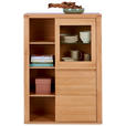 HIGHBOARD Kernbuche 98,4/139,6/37,7 cm - Kernbuche/Grau, KONVENTIONELL, Glas/Holz (98,4/139,6/37,7cm) - Voleo