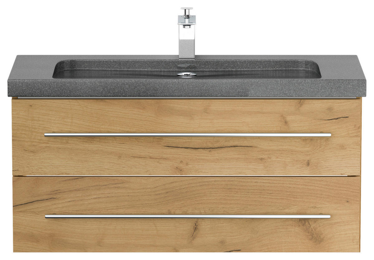 WASCHTISCHKOMBI 100 cm  - Eichefarben, Basics, Holzwerkstoff/Stein (100cm) - MID.YOU