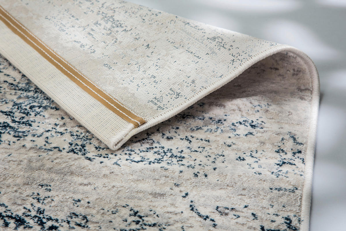 WEBTEPPICH 160/230 cm Noa Blau, Creme, Hellblau, Dunkelblau  - Blau/Creme, KONVENTIONELL, Textil (160/230cm)