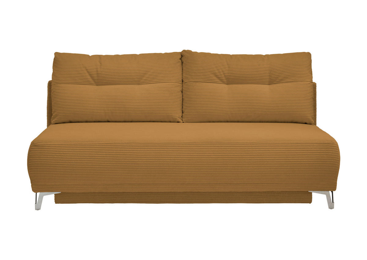 SCHLAFSOFA in Cord Goldfarben  - Chromfarben/Goldfarben, Modern, Textil/Metall (198/90/100cm) - Livetastic
