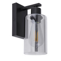 WANDLEUCHTE Hadera 10/15/23 cm  - Schwarz/Grau, Design, Glas/Metall (10/15/23cm) - Globo