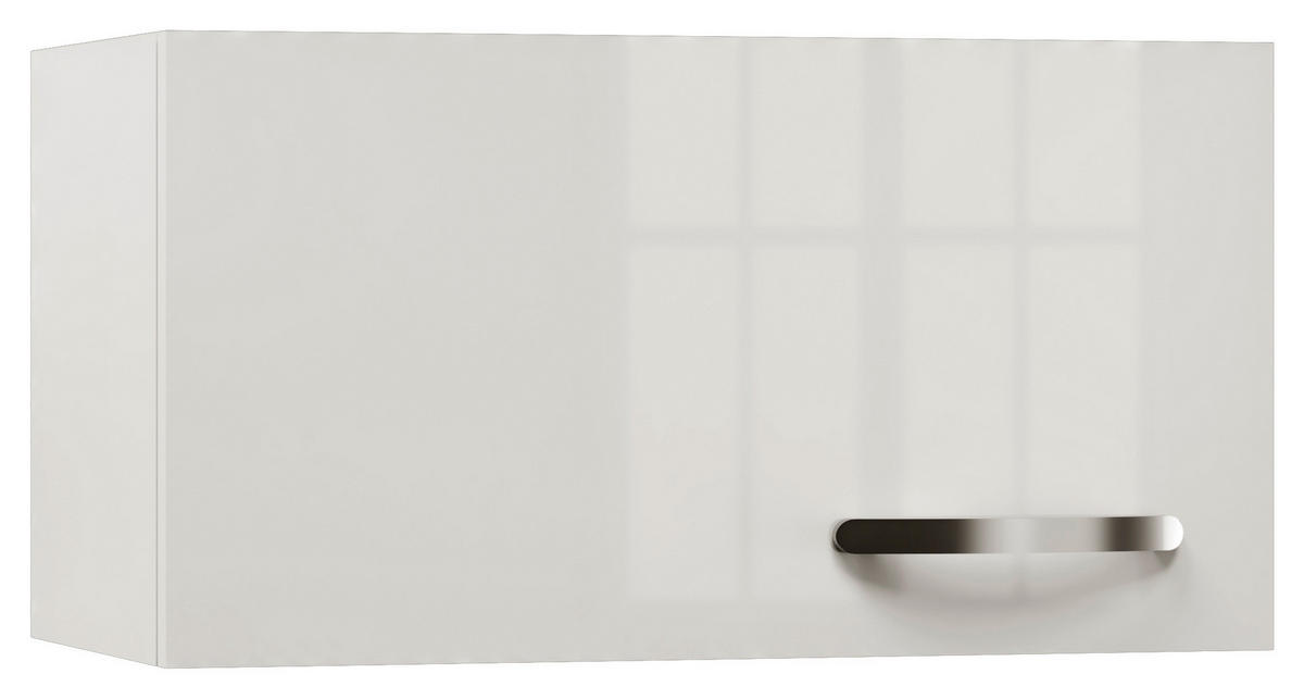 KÜCHENOBERSCHRANK 60/32/32 cm  in Weiß, Weiß Hochglanz  - Edelstahlfarben/Weiß Hochglanz, MODERN, Holzwerkstoff/Metall (60/32/32cm) - FlexWell