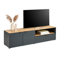 LOWBOARD  in 160/42/42 cm  - Eichefarben/Anthrazit, LIFESTYLE, Glas/Holzwerkstoff (160/42/42cm) - Novel