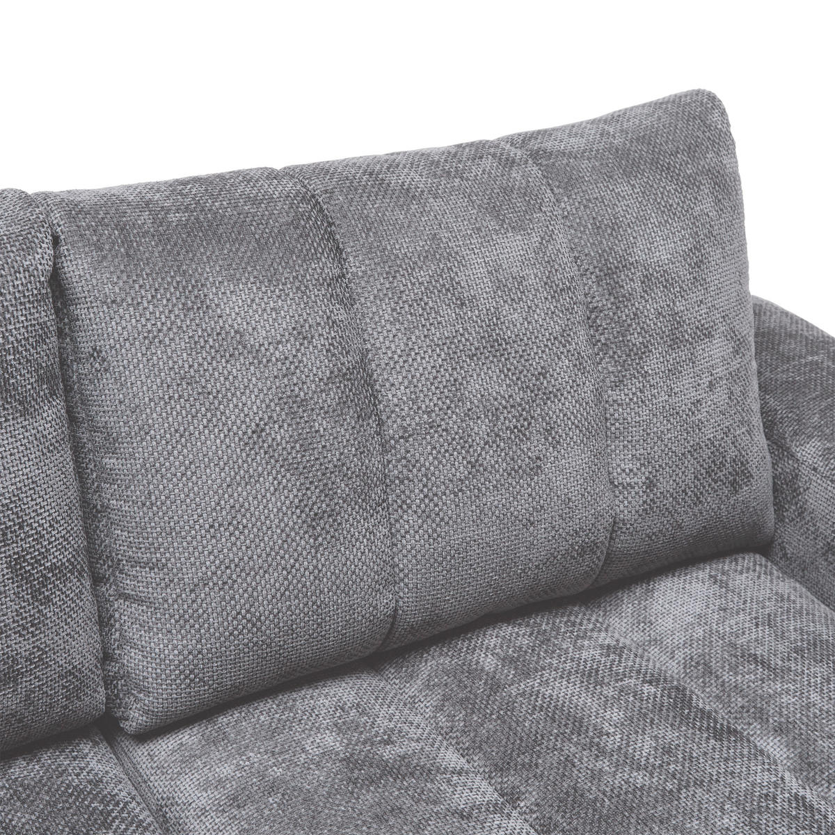 ECKSOFA Flachgewebe Grau  - Schwarz Hochglanz/Grau, Modern, Textil/Metall (166/93/273cm) - MID.YOU