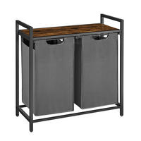 WÄSCHEKORB - Schwarz/Braun, Trend, Holzwerkstoff/Textil (73/72/33cm) - MID.YOU