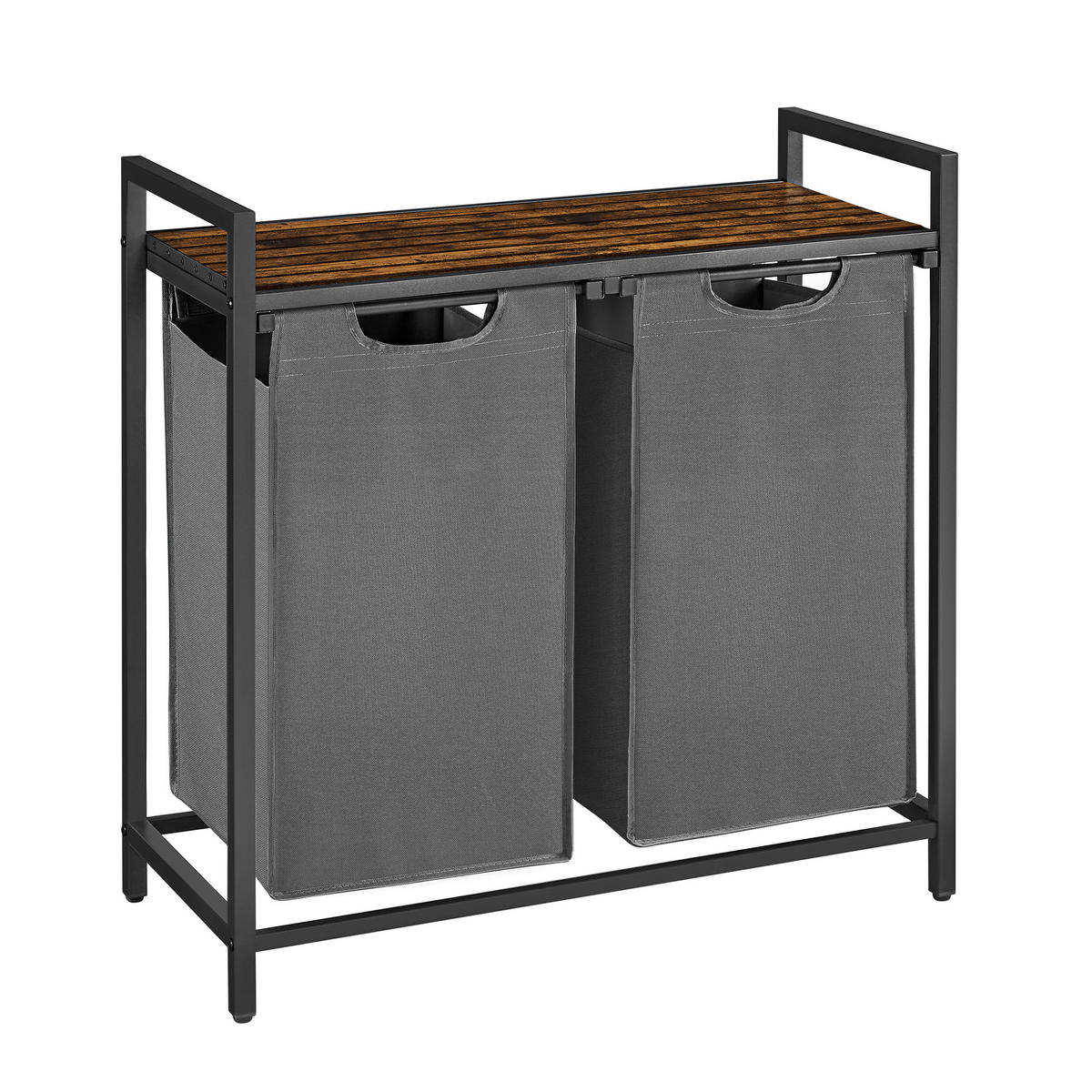 WÄSCHEKORB - Schwarz/Braun, Trend, Holzwerkstoff/Textil (73/72/33cm) - MID.YOU