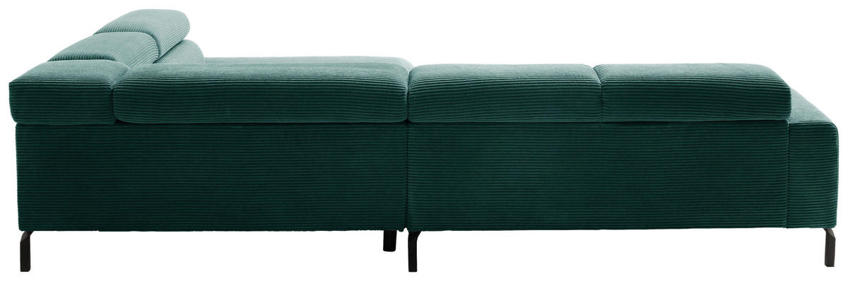 Freisteller von Pure Home Lifestyle ECKSOFA inkl. Funktion Dunkelgrün Cord.
