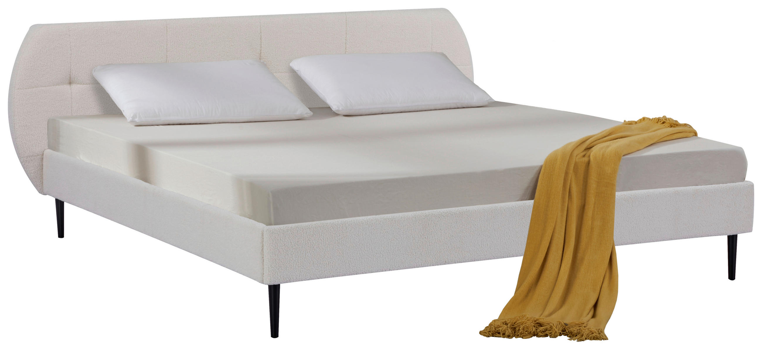 Livetastic ČALOUNĚNÁ POSTEL, 180/200 cm, dřevo, kov, textil, přírodní barvy