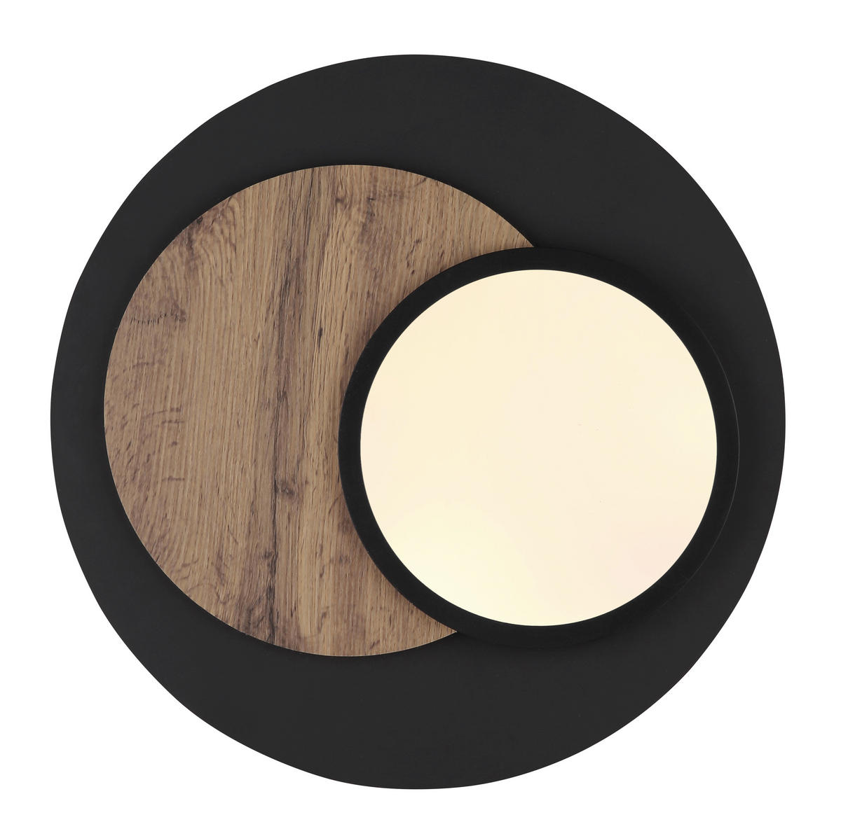 LED-DECKENLEUCHTE  48/5,6 cm    - Weiss/Dunkelbraun, Natur, Holzwerkstoff/Kunststoff (48/5,6cm) - Globo
