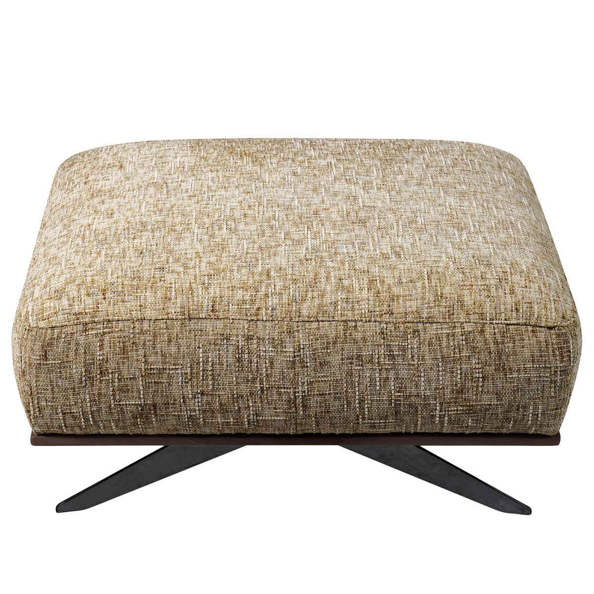 HOCKER PORTLAND Struktur Hellbraun  - Hellbraun/Dunkelbraun, Design, Holz/Textil (95/46/80cm) - Livetastic