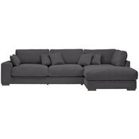 ECKSOFA in Cord Graphitfarben  - Schwarz/Graphitfarben, Design, Kunststoff/Textil (340/205cm) - Lomoco