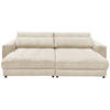 BIGSOFA in Cord Creme  - Creme/Schwarz, Konventionell, Holzwerkstoff/Kunststoff (292/90/194cm) - MID.YOU