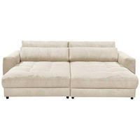 VEĽKÁ POHOVKA, textil, kompozitné drevo, krémová - čierna/krémová, Konventionell, kompozitné drevo/textil (292/90/194cm) - MID.YOU