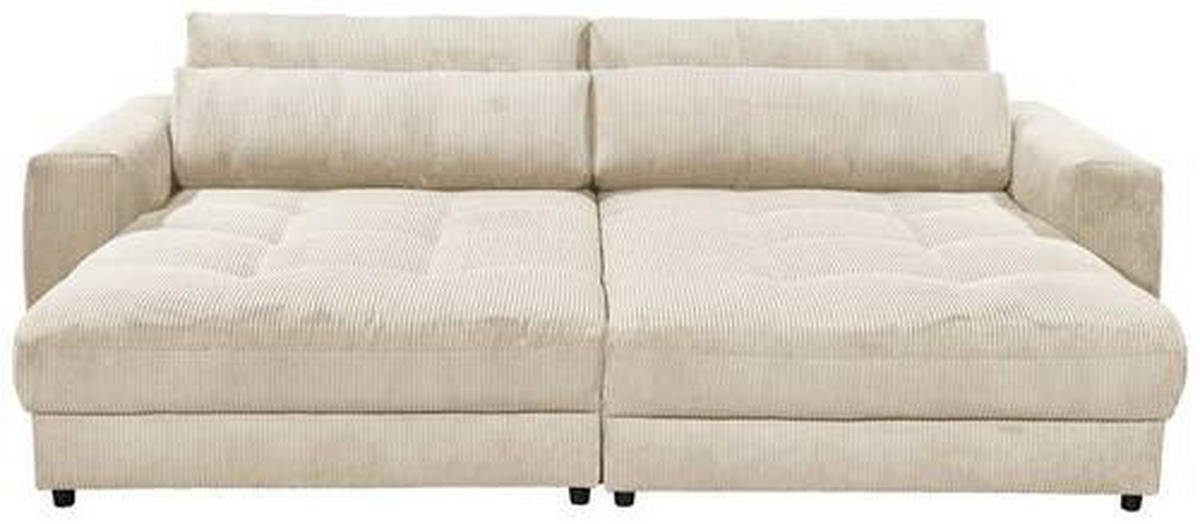 BIGSOFA Cord Creme  - Creme/Schwarz, KONVENTIONELL, Kunststoff/Textil (292/90/194cm) - MID.YOU