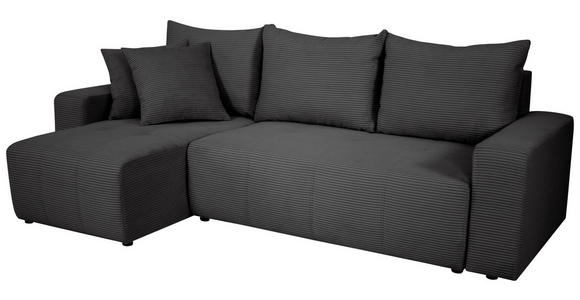 ECKSOFA inkl. Funktion Dunkelgrau Cord  - Dunkelgrau/Schwarz, Design, Kunststoff/Textil (248/146cm) - Xora