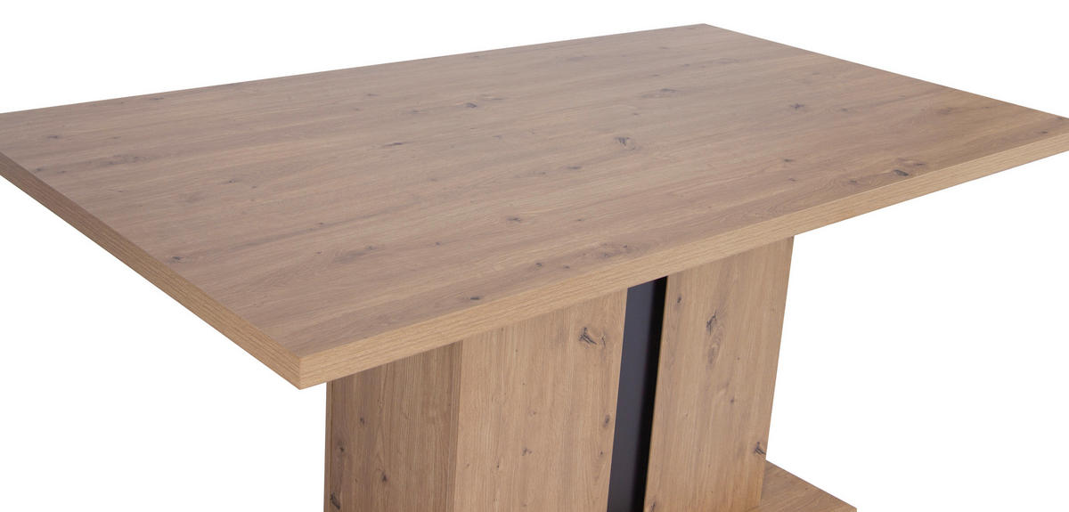 ESSTISCH 160/90/76 cm Nachbildung  Holzwerkstoff Stauraum rechteckig Schwarz, Eiche Artisan  - Schwarz/Eiche Artisan, MODERN, Holzwerkstoff (160/90/76cm) - Livetastic