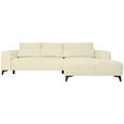 ECKSOFA  in Chenille Creme  279/222 cm  - Creme/Schwarz, KONVENTIONELL, Kunststoff/Textil (279/222cm) - Hom`in