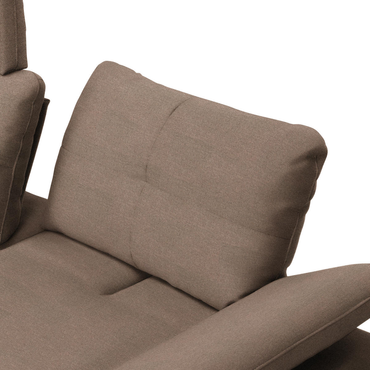 ECKSOFA in Webstoff Graubraun  - Graubraun/Schwarz, Design, Textil/Metall (179/301cm) - Chilliano