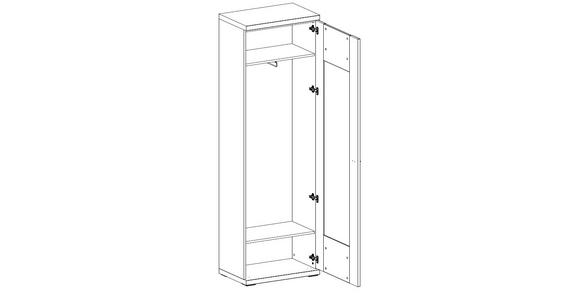 GARDEROBE 195/206,6/41,6 cm  - Eichefarben/Weiß, Design, Holzwerkstoff (195/206,6/41,6cm) - Xora