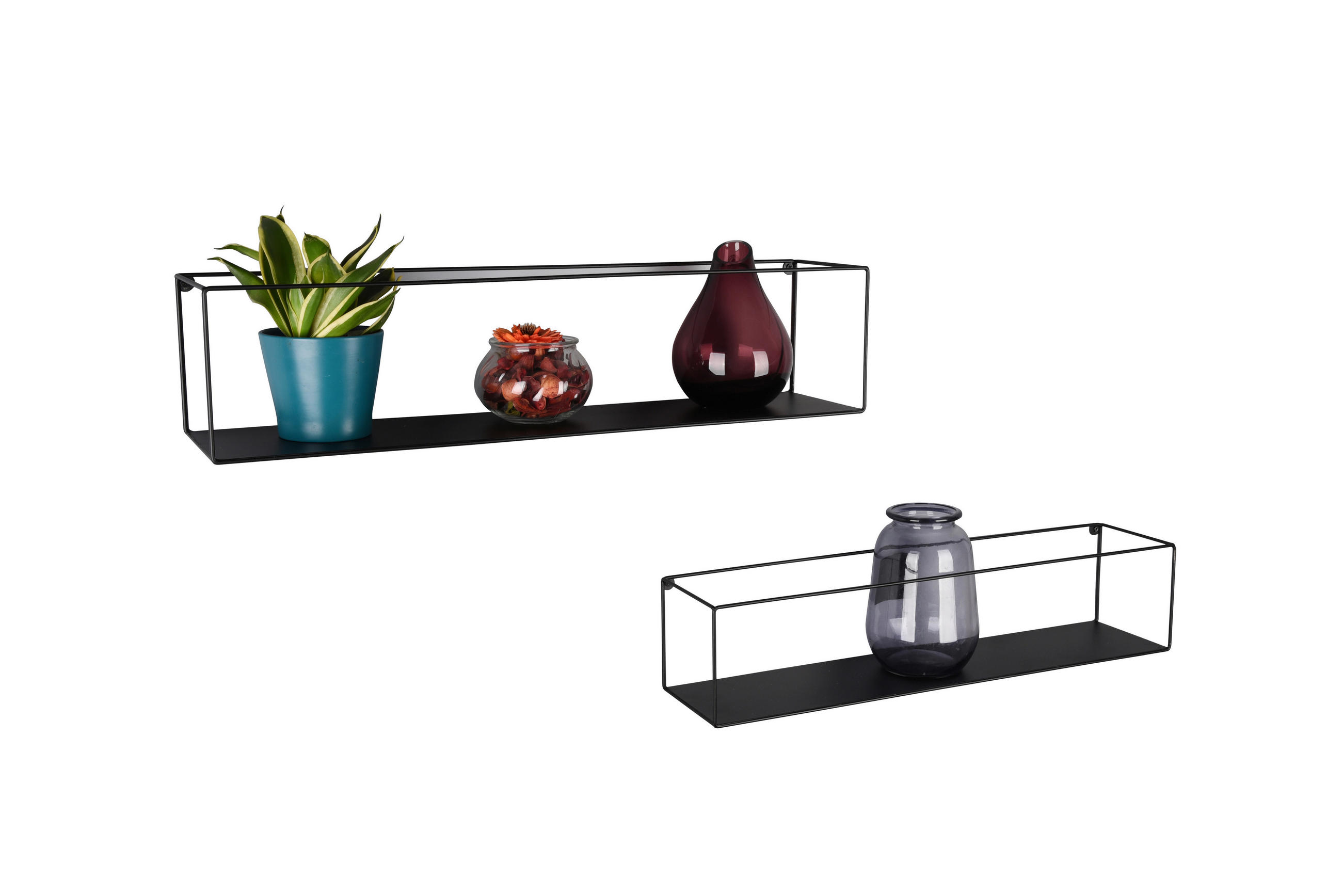 WANDREGALSET  - Schwarz, Trend, Metall (60/13/13cm) - Boxxx