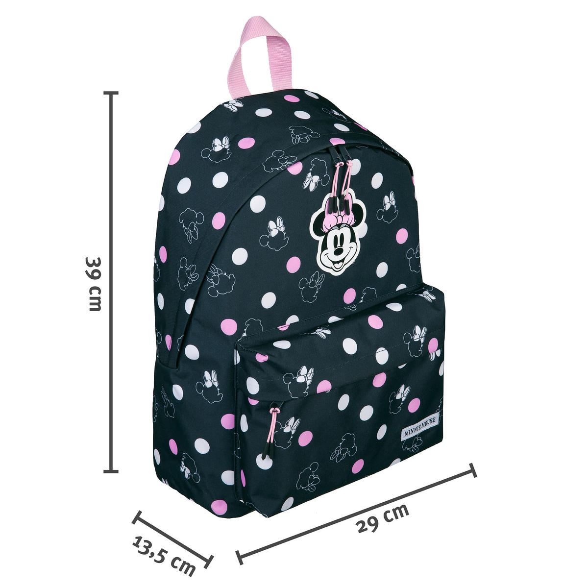 RUCKSACK Minnie Mouse  - Hellrosa/Schwarz, Basics, Textil (29/39/13,5cm) - Disney
