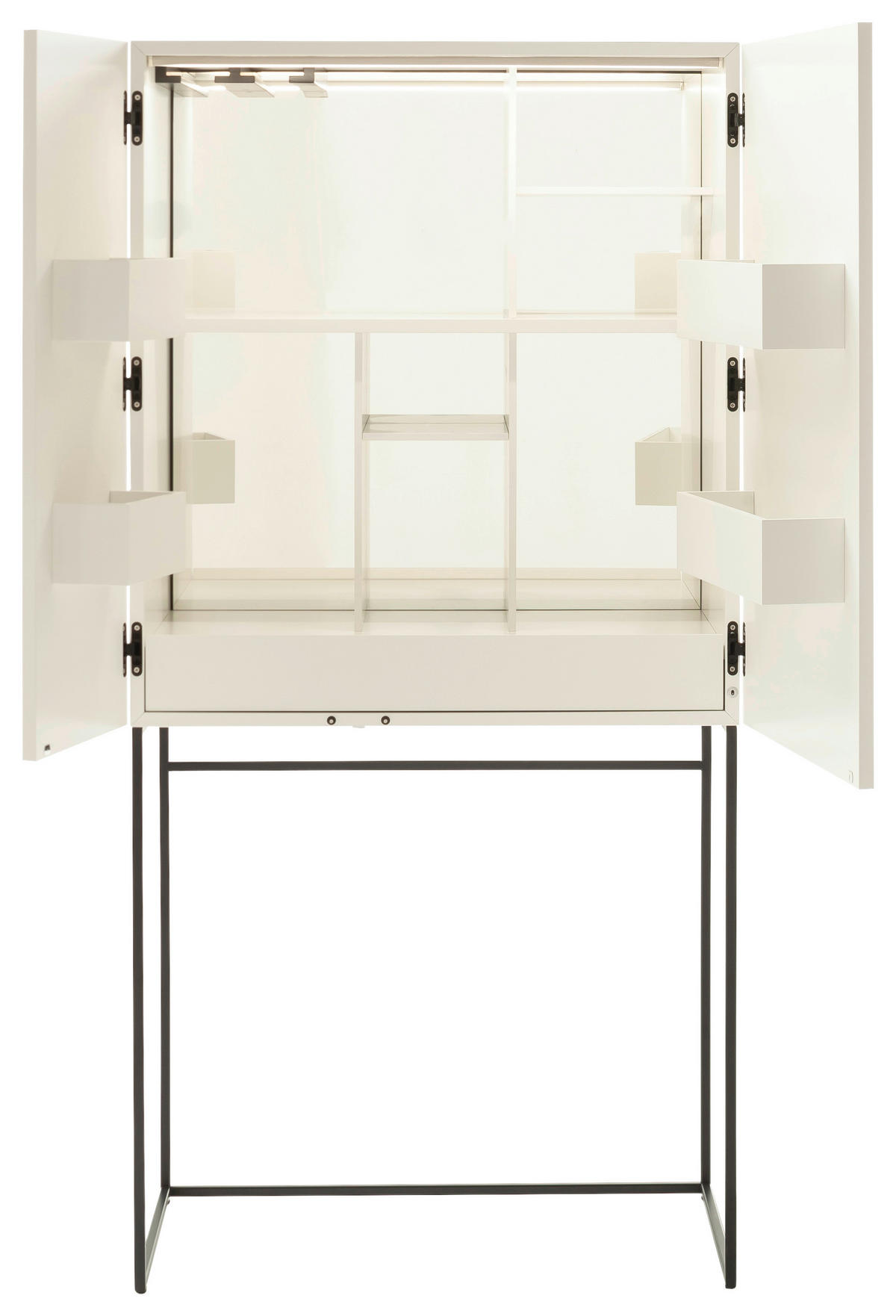 BARSCHRANK Weiss  80/165/45 cm  - Weiss/Schwarz, Design, Holzwerkstoff/Metall (80/165/45cm) - Schöner Wohnen