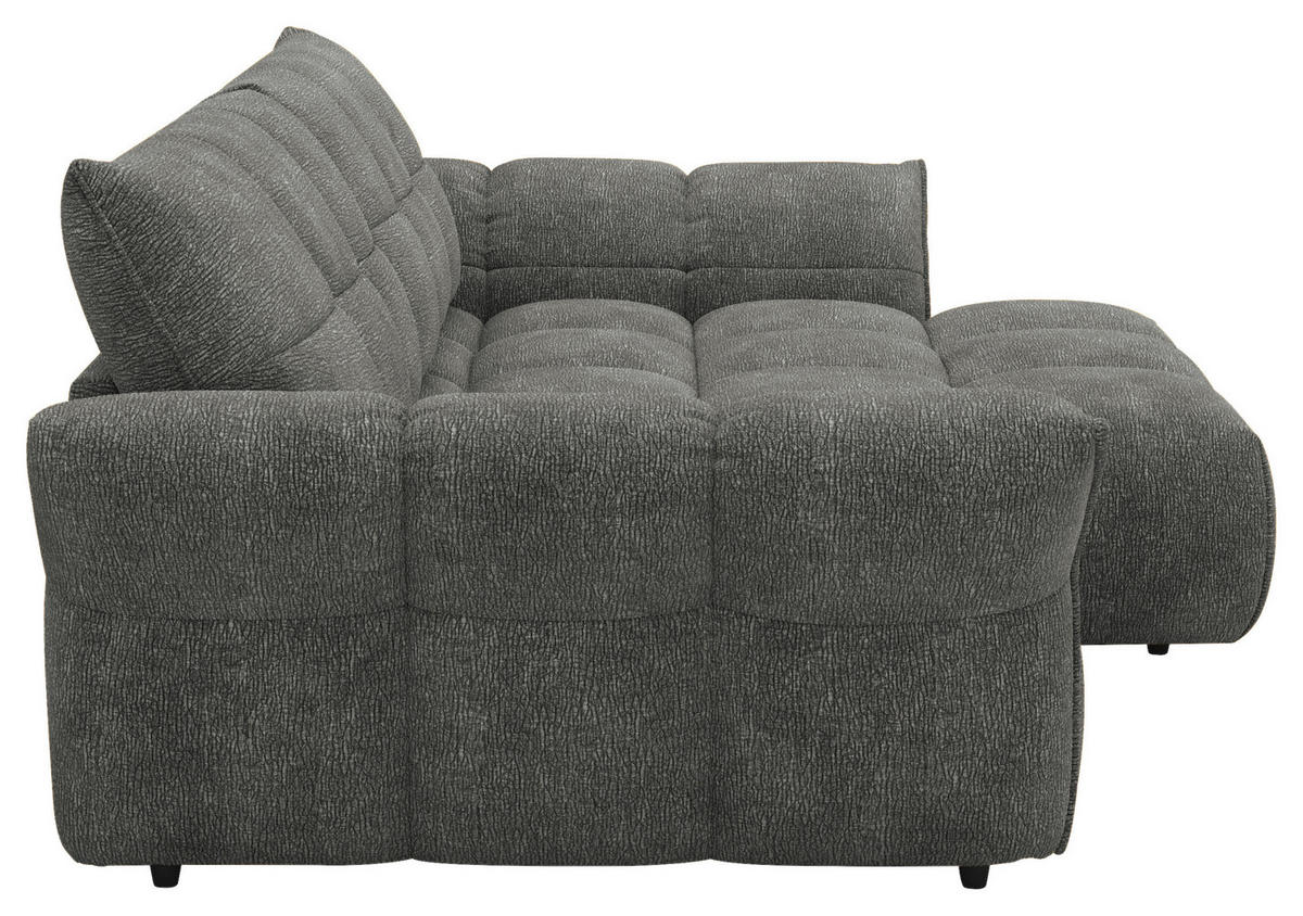 ECKSOFA Anthrazit Chenille Rücken echt  - Anthrazit/Schwarz, Design, Kunststoff/Textil (312/177cm) - Welnova