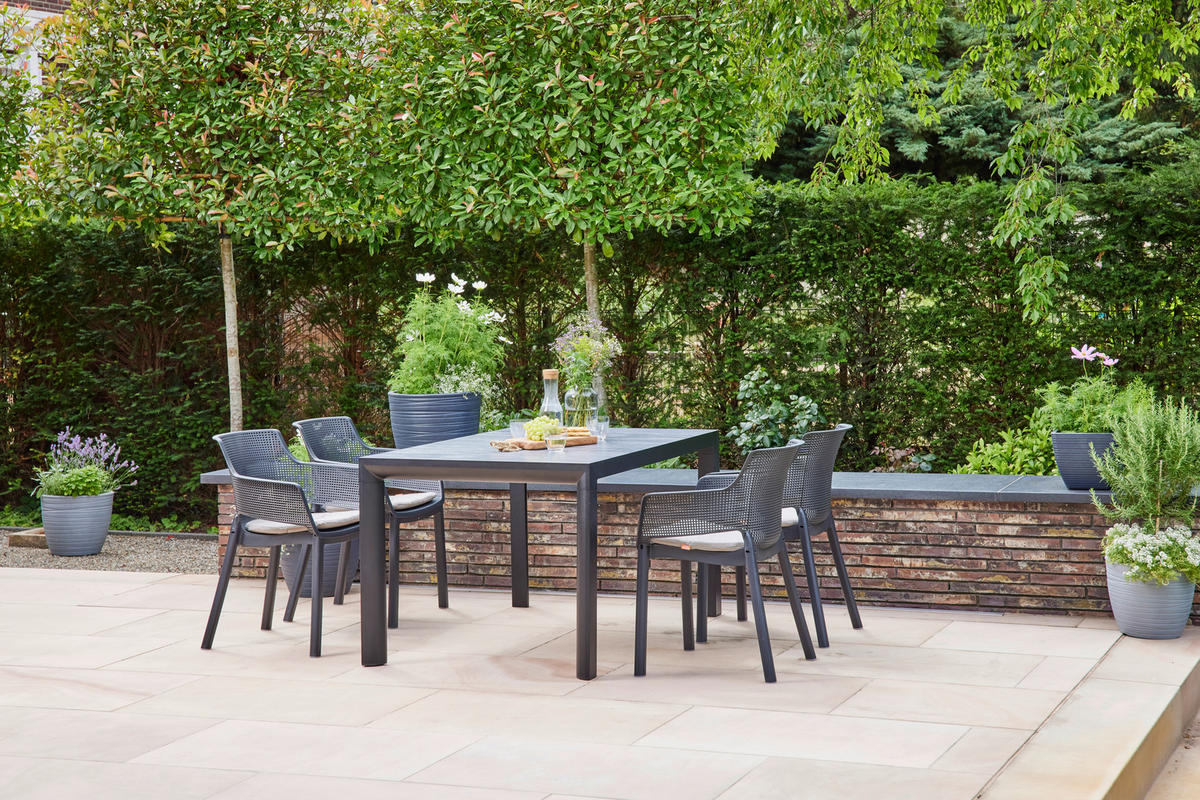 GARTENTISCH 140/90/74 cm Metall rechteckig  - Schieferfarben/Anthrazit, Basics, Keramik/Metall (140/90/74cm) - Siena Garden