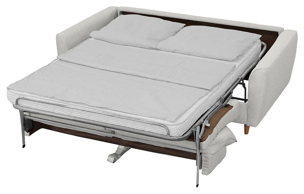 SCHLAFSOFA in Textil Grau  - Buchefarben/Grau, Design, Holz/Textil (195/90/102cm) - Livetastic