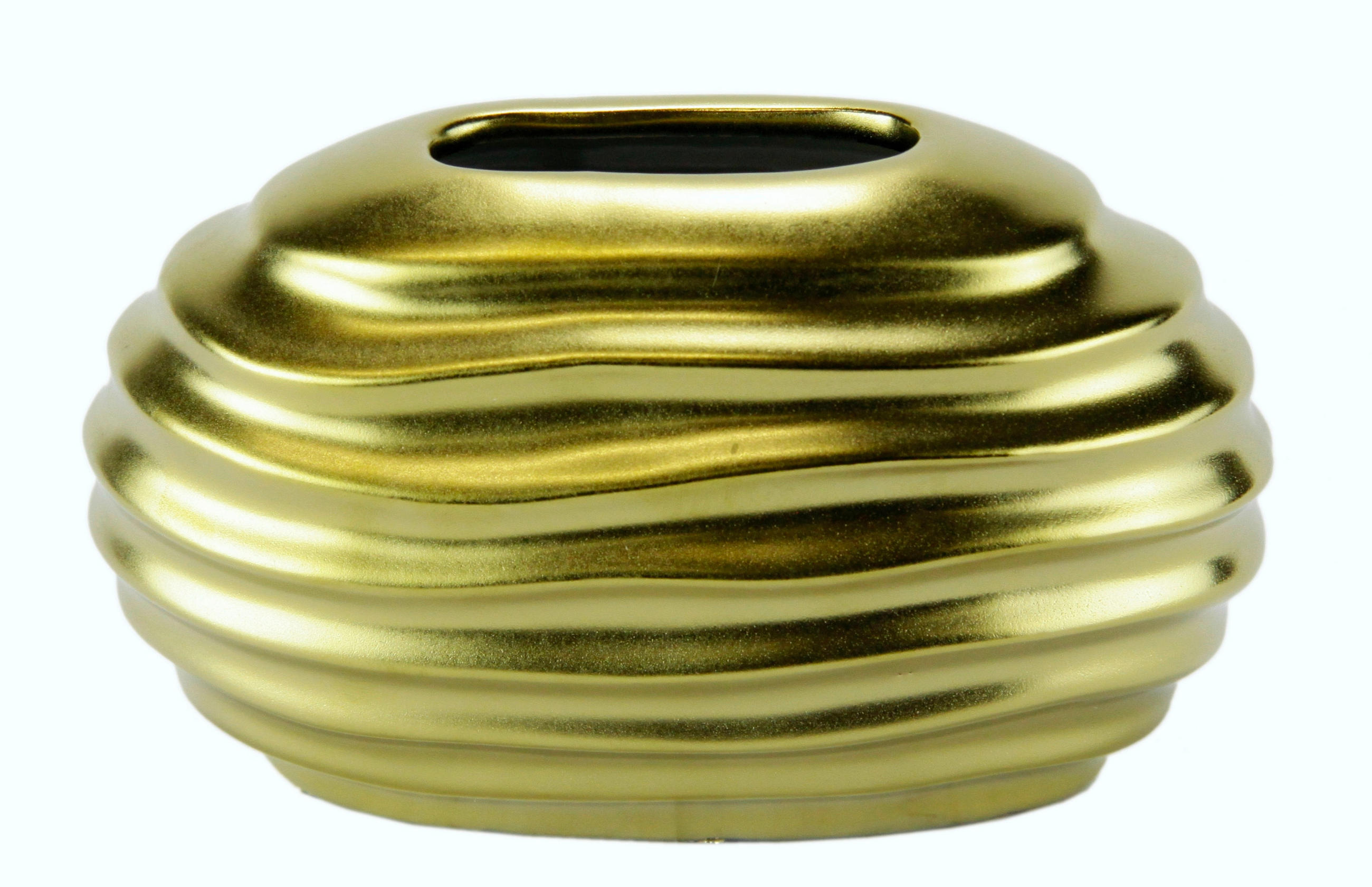 VASE 10 cm  - Goldfarben, Basics, Keramik (17/10/8cm)