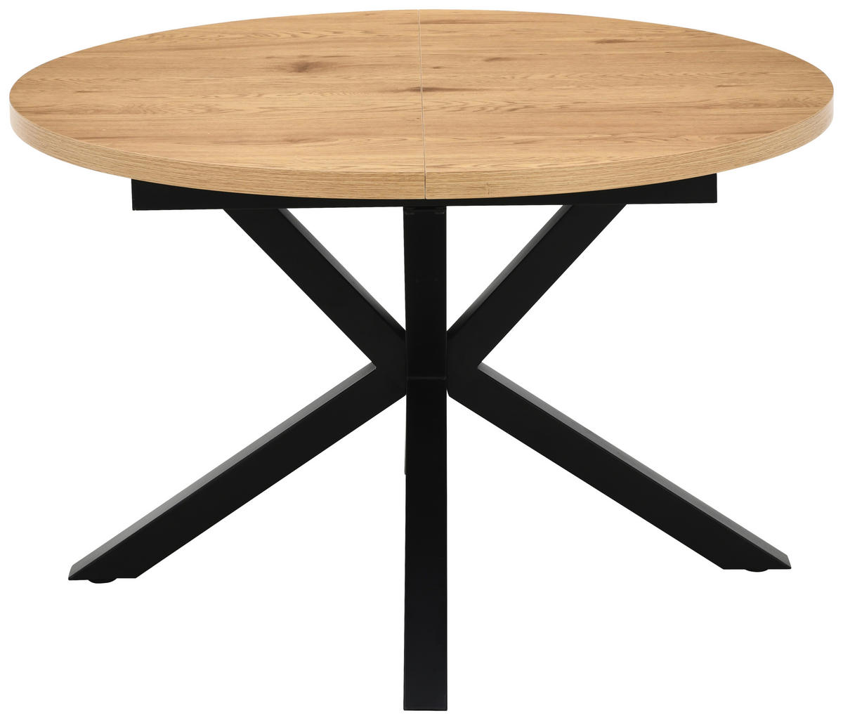 ESSTISCH in Metall, Holzwerkstoff 120/120/75 cm   - Eichefarben/Schwarz, Basics, Holzwerkstoff/Metall (120/120/75cm) - Livetastic